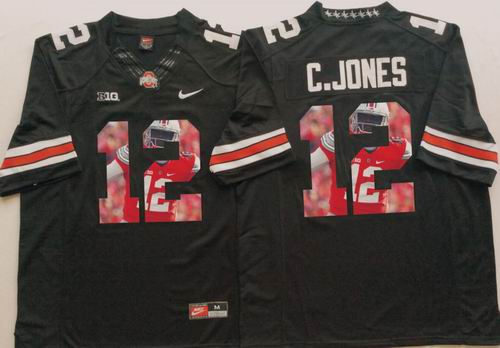 NCAA Ohio State Buckeyes #12 Cardale Jones black limited fashion Jersey