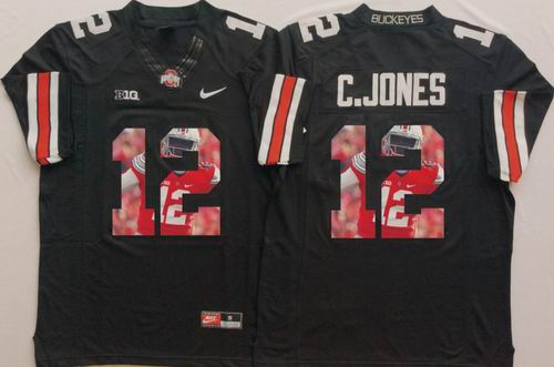 NCAA Ohio State Buckeyes #12 Cardale Jones black limited fashion Jersey1