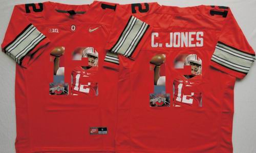 NCAA Ohio State Buckeyes #12 Cardale Jones red fashion Jersey