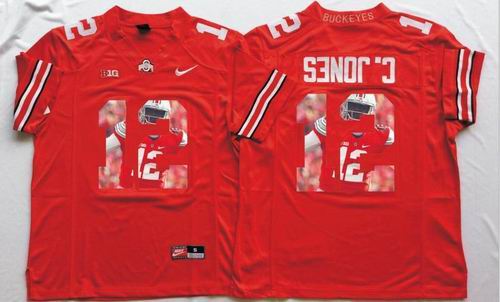 NCAA Ohio State Buckeyes #12 Cardale Jones red limited fashion Jersey-1
