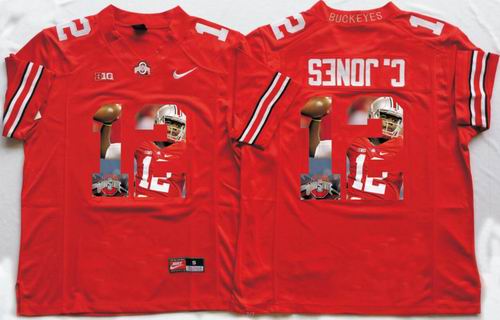 NCAA Ohio State Buckeyes #12 Cardale Jones red limited fashion Jersey-2