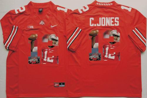 NCAA Ohio State Buckeyes #12 Cardale Jones red limited fashion Jersey