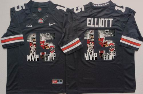 NCAA Ohio State Buckeyes #15 Ezekiel Elliott black limited fashion Jersey