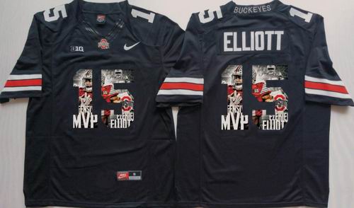 NCAA Ohio State Buckeyes #15 Ezekiel Elliott black limited fashion Jersey1