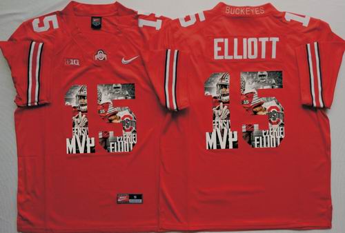 NCAA Ohio State Buckeyes #15 Ezekiel Elliott red fashion Jersey2