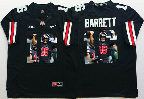 NCAA Ohio State Buckeyes #16 J. T. Barrett black limited fashion Jersey-1