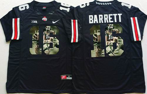 NCAA Ohio State Buckeyes #16 J. T. Barrett black limited fashion Jersey