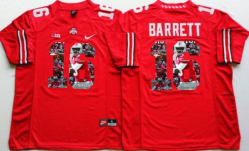 NCAA Ohio State Buckeyes #16 J. T. Barrett red limited fashion Jersey-1