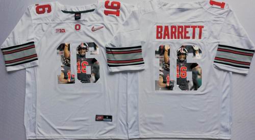NCAA Ohio State Buckeyes #16 J. T. Barrett white fashion Jersey