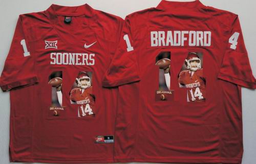 NCAA Oklahoma Sooners #14 Sam Bradford red fashion Jersey