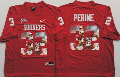 NCAA Oklahoma Sooners #32 Samaje Perine red fashion Jersey