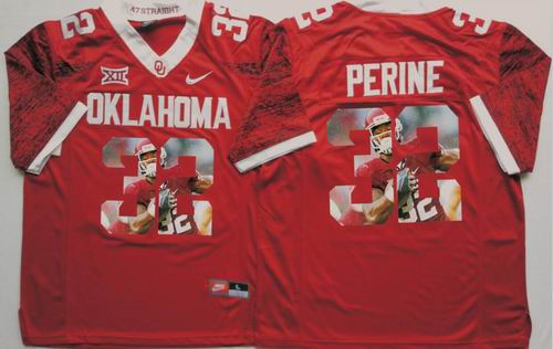 NCAA Oklahoma Sooners #32 Samaje Perine red limited fashion Jersey