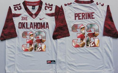 NCAA Oklahoma Sooners #32 Samaje Perine white limited fashion Jersey