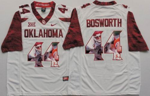 NCAA Oklahoma Sooners #44 Brian Bosworth white limited fashion Jersey