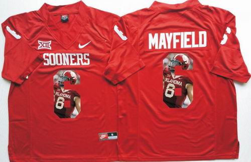NCAA Oklahoma Sooners #6 Baker Mayfield red fashion Jersey