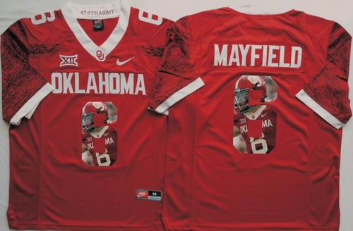 NCAA Oklahoma Sooners #6 Baker Mayfield red limited fashion Jersey