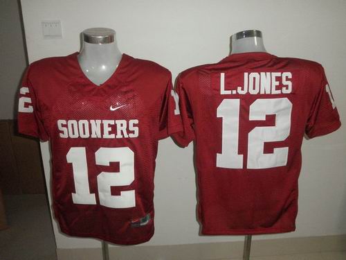 NCAA Oklahoma Sooners 12# Landy Jones red jerseys
