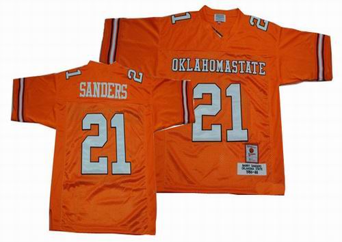 NCAA Oklahoma State Cowboys #21 Barry Sanders orange jerseys