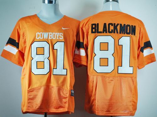 NCAA Oklahoma State Cowboys Justin Blackmon 81 Orange Pro Combat College Football Jersey