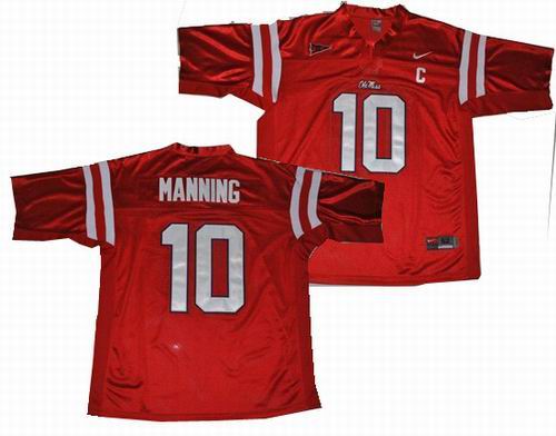NCAA Ole Miss #10 Eli Manning red jersey