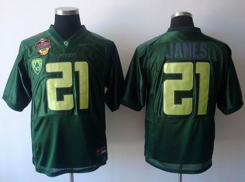 NCAA Oregon Ducks 21 LaMichael James All Stitched Jersey Green