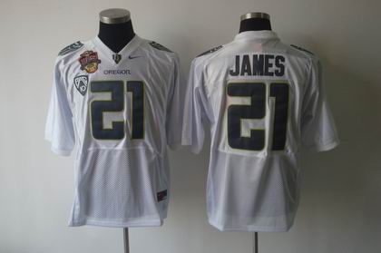 NCAA Oregon Ducks 21 LaMichael James White Football Jersey