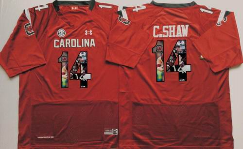 NCAA South Carolina Gamecocks #14 Connor Shaw Red fashion Jersey