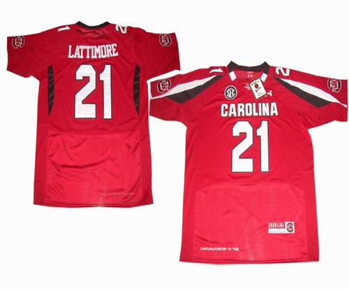 NCAA South Carolina Gamecocks 21 Marcus Lattimore Garnet Red jersey
