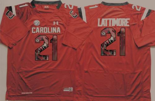 NCAA South Carolina Gamecocks 21 Marcus Lattimore Red fashion jersey