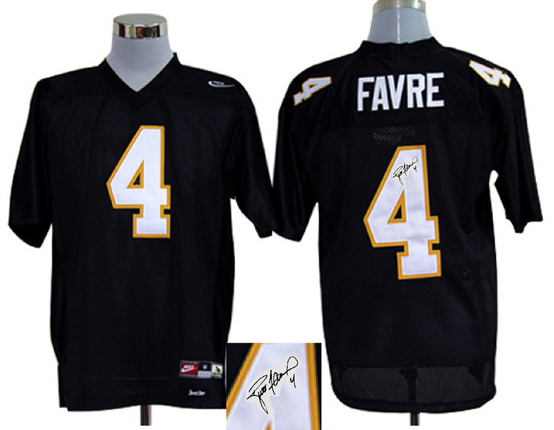 NCAA Southern Mississippi Golden Eagles 4 Brett Favre black signature jerseys