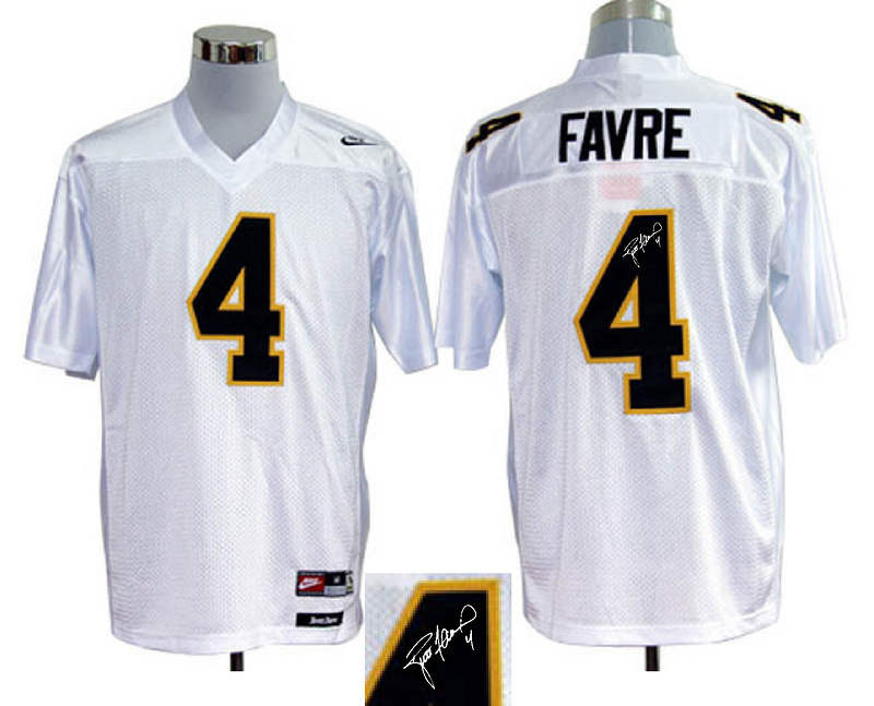 NCAA Southern Mississippi Golden Eagles 4 Brett Favre white signature jerseys