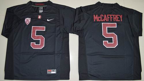 NCAA Stanford Cardinal #5 Christian McCaffrey black Jerseys
