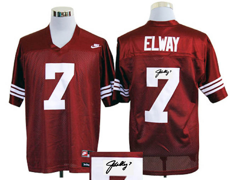 NCAA Stanford Cardinal #7 John Elway Red Football signature jerseys