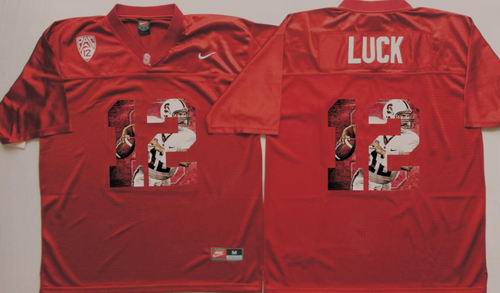 NCAA Stanford Cardinals #12 Andrew Luck Red fashion Jersey