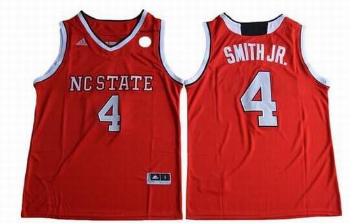 NCAA State Wolfpack #4 smith JR red jerseys