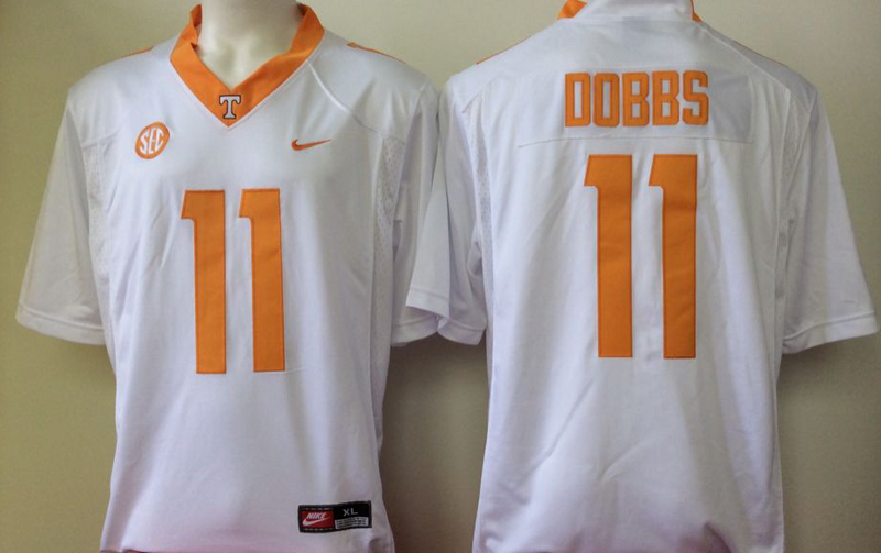NCAA Tennessee Vols #11 Joshua Dobbs white Jersey