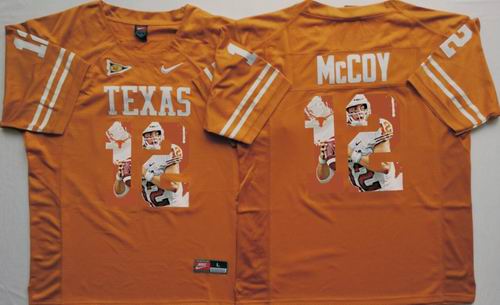 NCAA Texas Longhorns #12 Colt McCoy yellow fashion Jersey