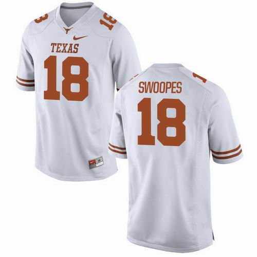 NCAA Texas Longhorns #18 Swoopes white Jersey