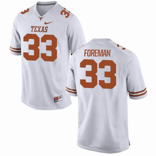 NCAA Texas Longhorns #33 Foreman white jersey