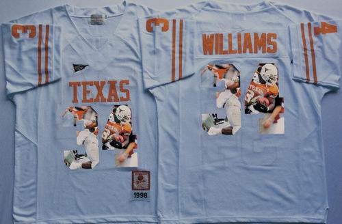 NCAA Texas Longhorns #34 Ricky Williams white fashion jerseys