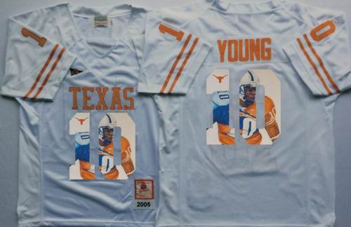 NCAA Texas Longhorns 10# Vince Young white fashion Jersey