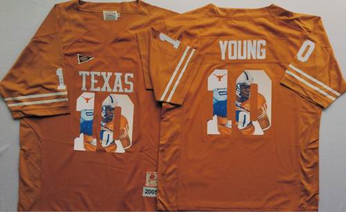 NCAA Texas Longhorns 10# Vince Young yellow fashion Jersey
