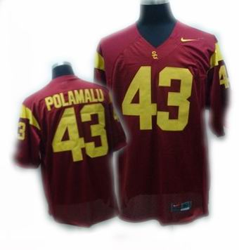 NCAA USC Trojans #43 Troy Polamalu red Football Jersey