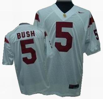 NCAA USC Trojans #5 Reggie Bush White Football Jersey