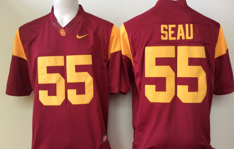 NCAA USC Trojans #55 Junior Seau red limited Football Jersey