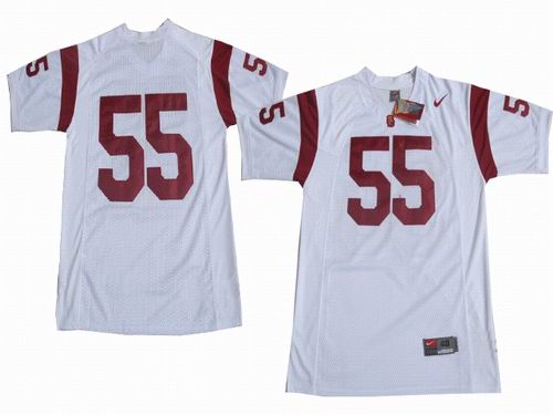 NCAA USC Trojans #55 Junior Seau white Football Jersey