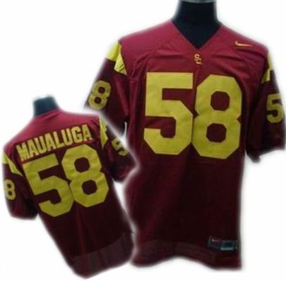 NCAA USC Trojans #58 Rey Maualuga Red Football Jersey