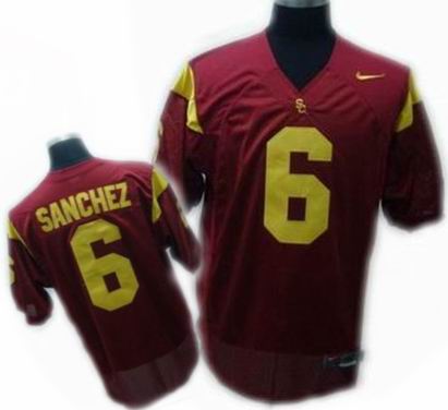 NCAA USC Trojans #6 Mark Sanchez Red jerseys