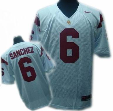 NCAA USC Trojans #6 Mark Sanchez white jerseys