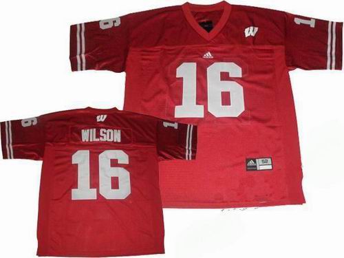 NCAA Wisconsin Badgers #16 Russell Wilson red jerseys